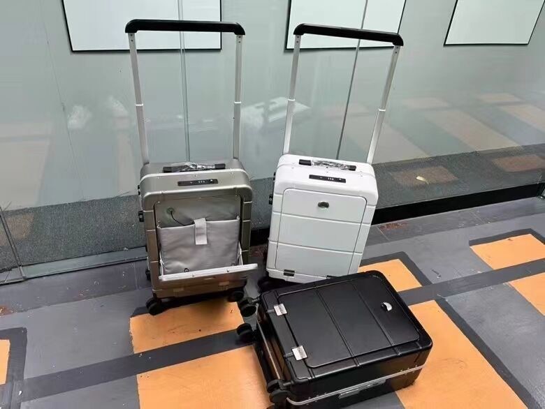 Najnowsze modne torby podróżne wózek bagaż specjalny walizka PC walizka z twardą powłoką walizka z przednią kieszenią otwierającą się