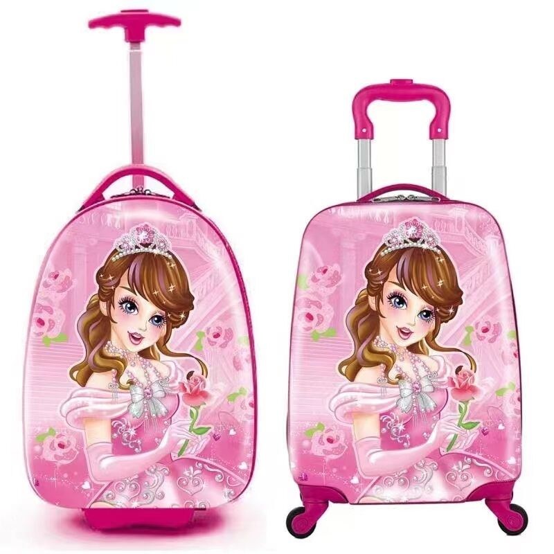 Dzieci noszą bagaże dla chłopców Dzieciaki dziecka Walizka z czterema kołami