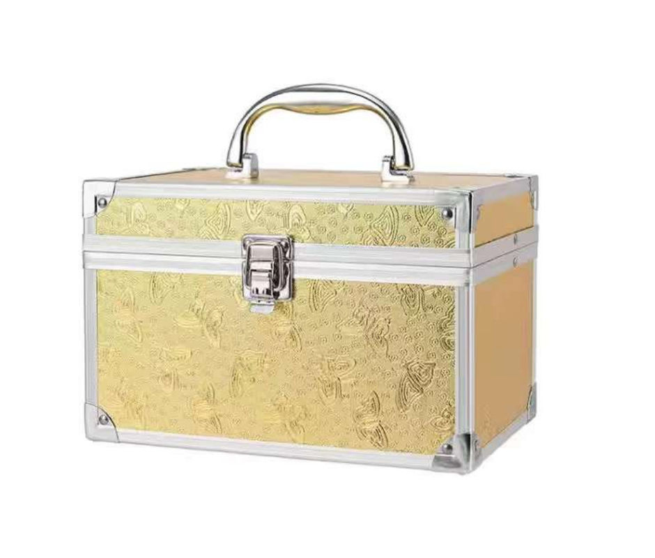 Makiaż walizka kosmetyczna pudełko makijaż paznokcie Polish Case mini aluminium trwałe diamenty luksusowy metalowy kosmetyczny Case numer