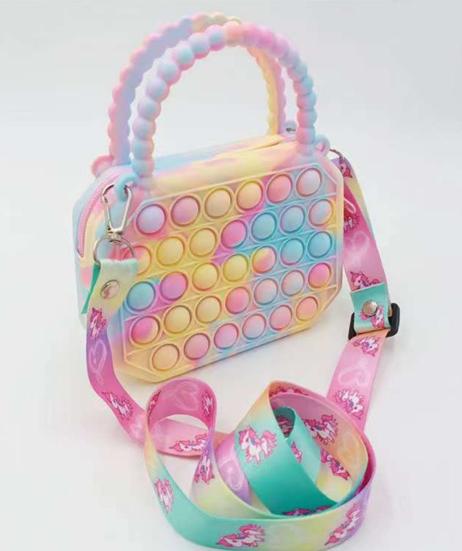 Pop Fidget Zabawki Silikonowe Push Bubble Crossbody Torba zmysłowa łagodnik stresu Dorośli Dzieci Torba ręczna Moneta Torba torebka prezenty