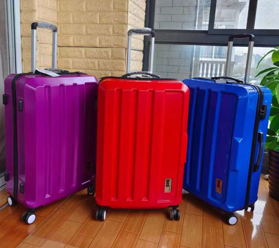 Niestandardowy miękki uchwyt odporny na zużycie ABS PC bagaż podróżny wózek walizkowy walizka bagaż biznesowy zestaw z zamkiem